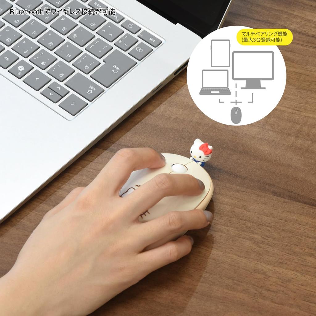 Gourmandise Sanrio Characters Bluetooth Mouse Hello Kitty SANG-558KT