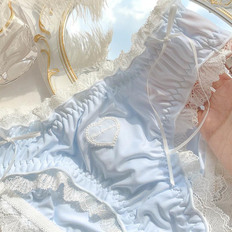 Plus Size Lolita Sexy Lace Edge Underwear Women's Panties Ice Silk High Elasticity Briefs Girl Student Oversized Underpants