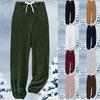 Женские однотонные модные плюшевые повседневные брюки удобные длинные брюки