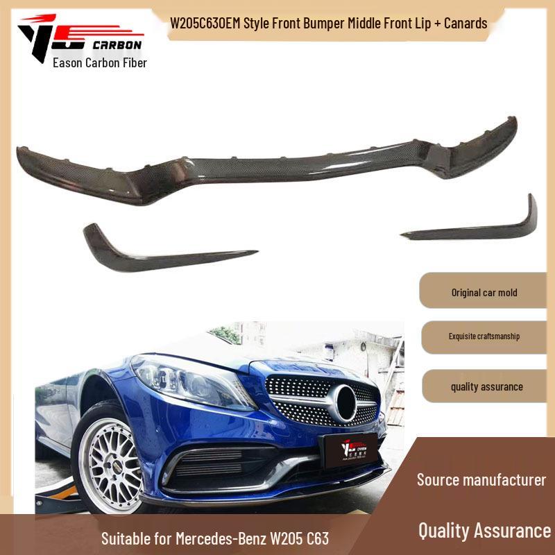 Carbon Fiber Front Lip Spoiler for 2015-2021 Mercedes-Benz W205 C63