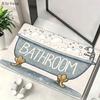 Light Blue Bathtub Pattern Bathroom Rug, Non-Slip Washable Floor Mat for Shower Sink Toilet, Simple Cozy Home Decor Carpet
