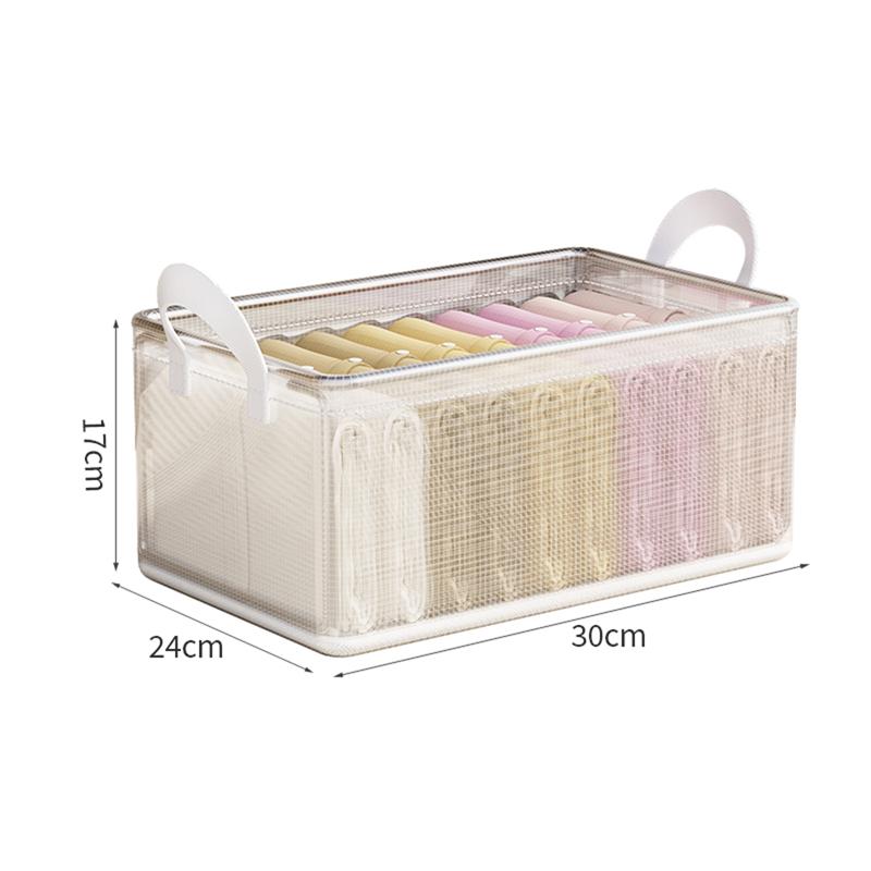 Household Desktop Sundries Storage Box Wardrobe Closet Clothes Organizer Transparent Storage Basket