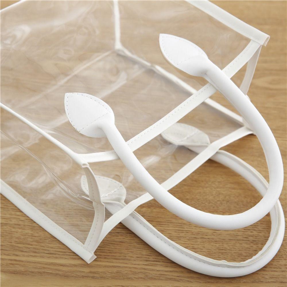 Lightweight Women Shopping Bags Waterproof Handhold Packaging Tote Fashion Clear PVC Handbag Candy