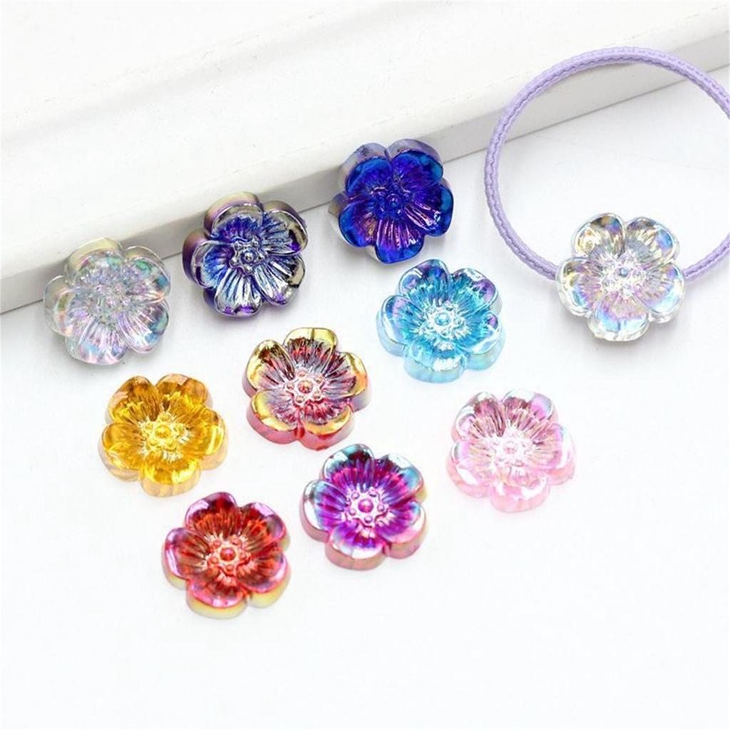 100pcs 15mm Flower Design Acrylic Rhinestone, Flat Back Art Beads Decorate DIY Rhinestone Applique Crystal Flower
