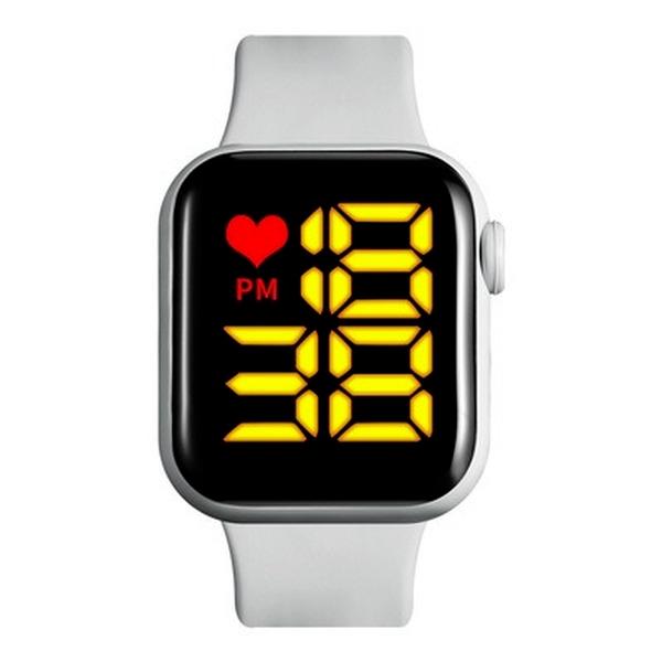 Маленькие квадратные парные детские часы для мальчиков и девочек, спортивные, водонепроницаемые, электронные часы со светодиодной индикацией Apple