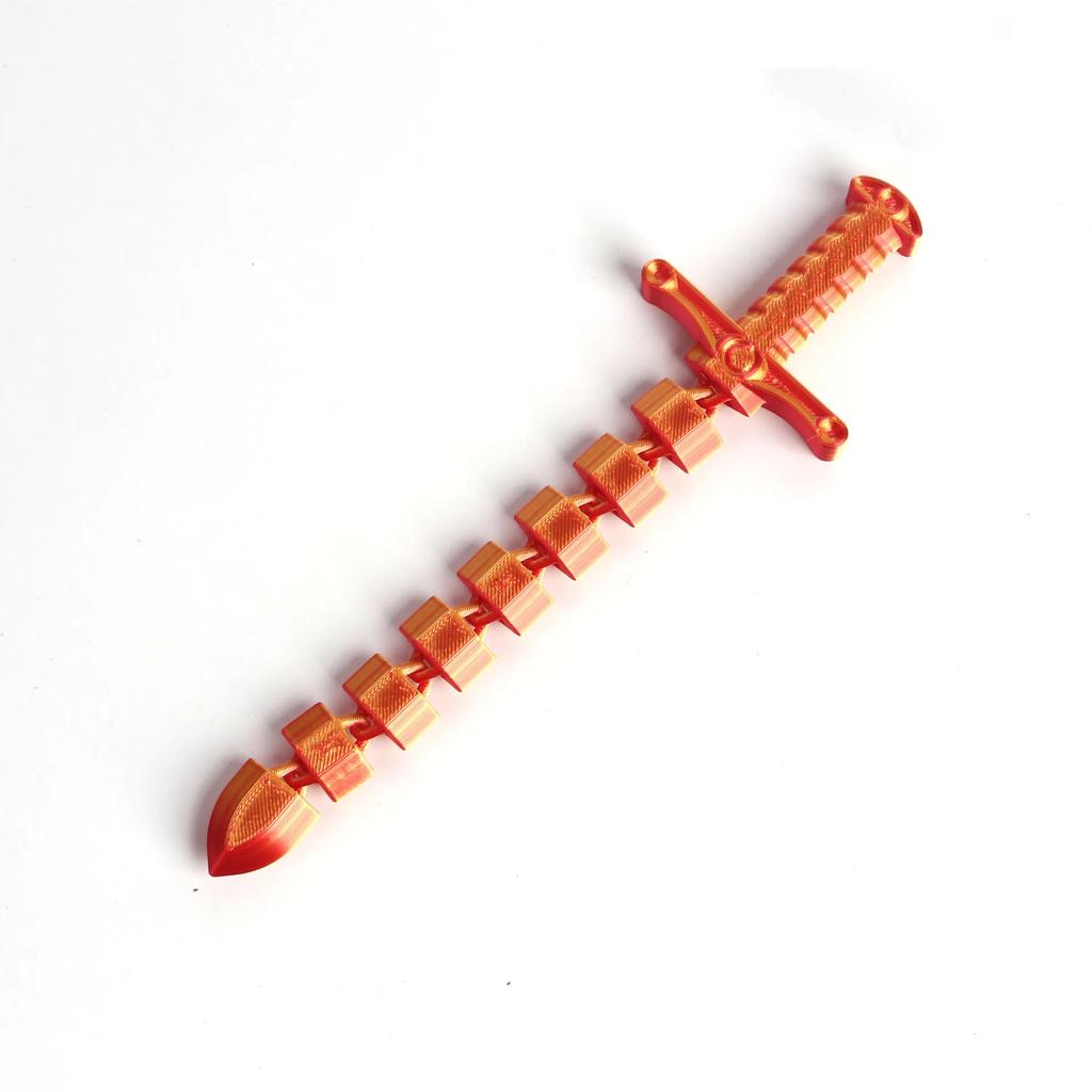 Деформирующийся меч, напечатанный на 3D-принтере, Аксессуары для интерьера, Хлыст, Согнутый, Деформированный, Растянутый, Фиксирующийся, Гибкие мечи, Украшения для дома