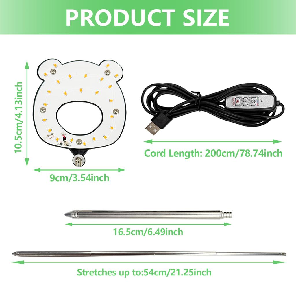 Новейший регулируемый по высоте 16,5-56 см полноспектральный светильник для выращивания растений, идеально подходящий для комнатных растений - питание от USB, таймер включения/выключения 2/4/8 часов