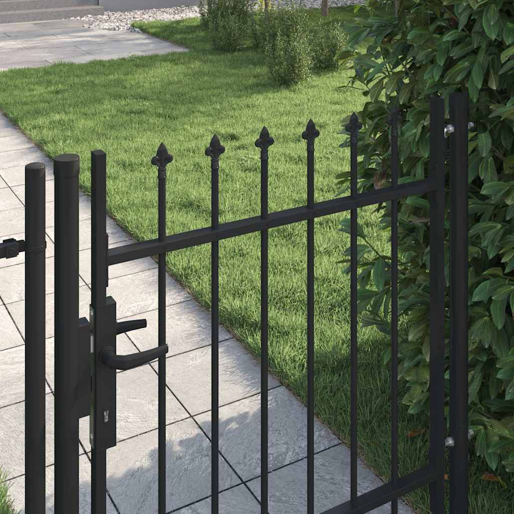 Zauntor BOXTEL Single Door with Spike Steel 1 x 1 m Black
