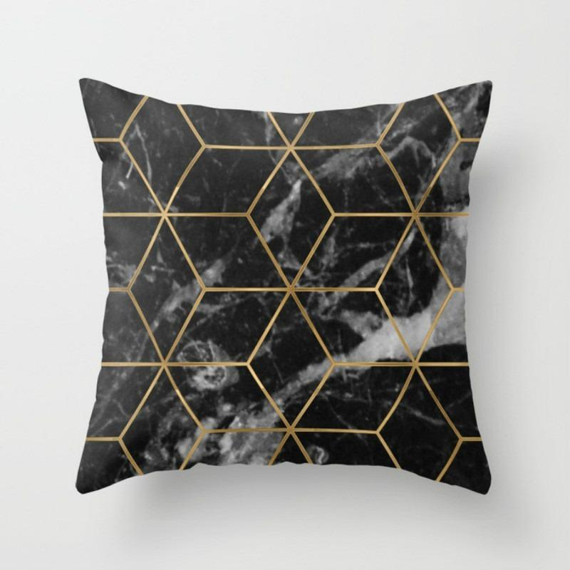 Marble Pattern Decorative Pillowcase Living Room Bedroom Square Cushion Pillowcase