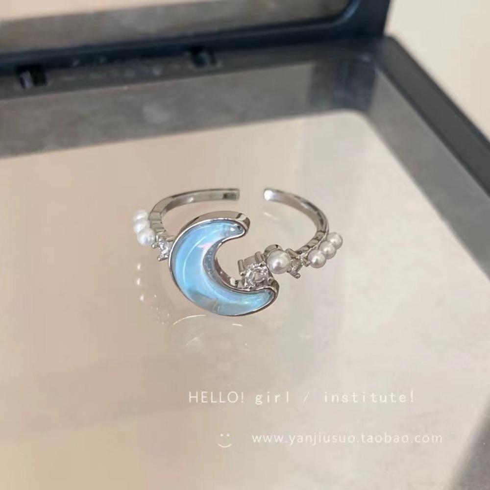 Французское ретро синее кольцо-бабочка, чувство дизайна, темперамент, личность, простое, холодное чувство, универсальное кольцо