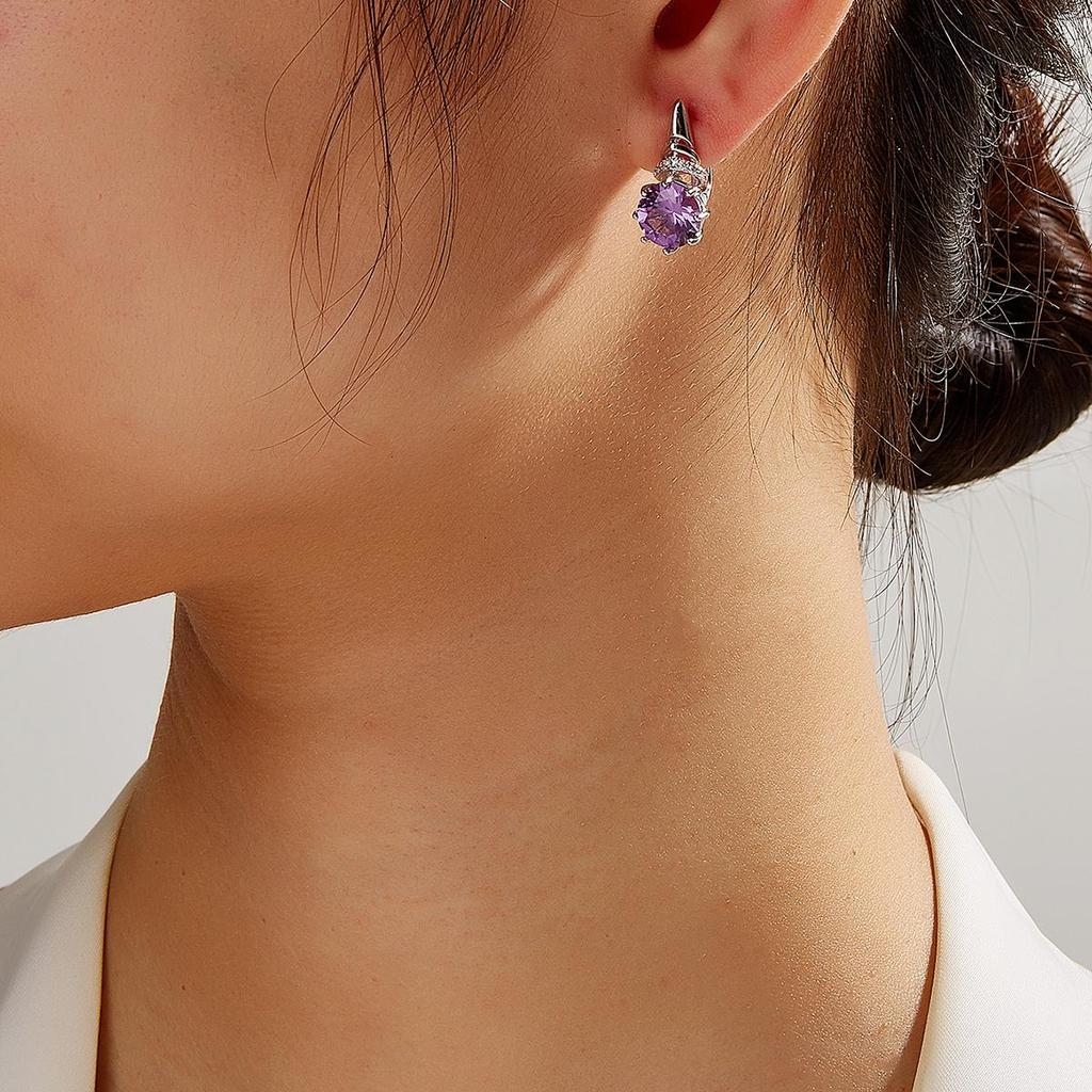 Серьги с застежкой из стерлингового серебра 925 пробы, круглые 8 мм, с изменяющим цвет драгоценным камнем александритом, изысканные украшения для женщин от bolai