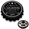 [A2894] - Humorous Magnetic Bottle Opener 'The Ideal Man' Black - 80x15 Mm