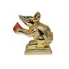 GOLDEN Mushak (Mooshak) Mouse with Modak | Orange Terracotta Finish | Mouse Idol | Vehicle (Vahana) of Lord Ganesha | 2.5 Inch Height |
