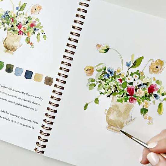 Watercolor Workbook for Beginners 12 Colors Watercolor Paint Set Garden Christmas Autumn Winter Watercolor Book for Kids Adults Teens