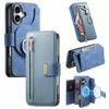 For iPhone 17 Magnetic Leather Case with Detachable RFID Blocking Zipper Wallet Cover