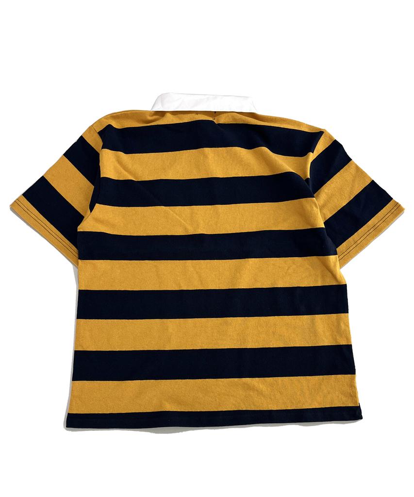 SK8ER ROCK 88 Stripe Rugby Shirt ((Mustard*Navy))
