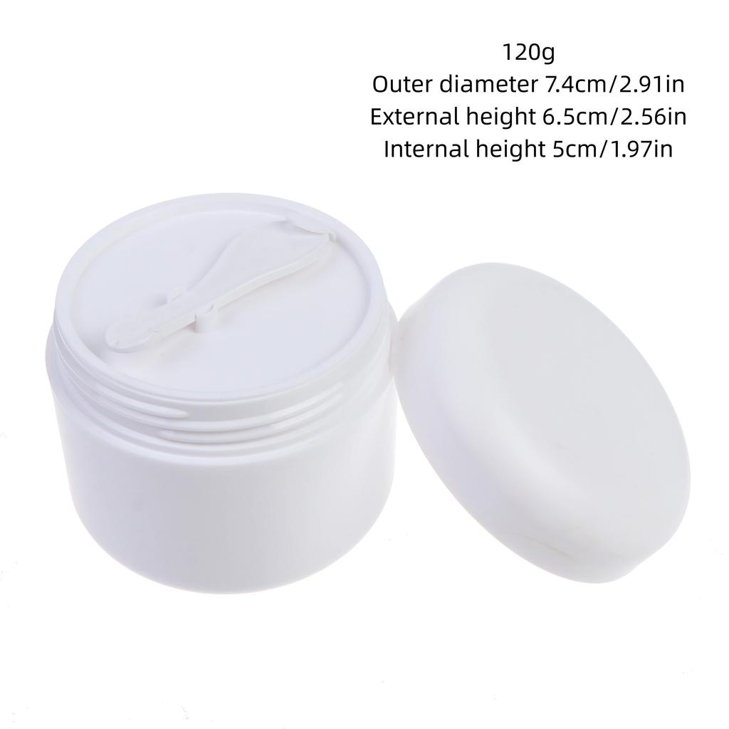 Refillable Empty Cosmetic Jar 50/100/120g Travel Size Face Cream Lotion Pot with Spoon for Vacation Trips