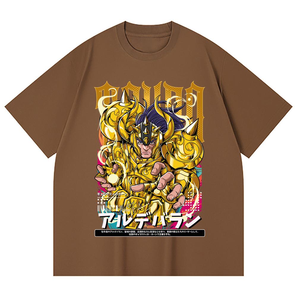 230 Gsm 100% Cotton Saint Seiya V27 Tauro Print Unisex Heavy Cotton T Shirt