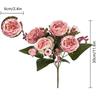 5-Petal Autumn-Colored Peony Artificial Flower Bride Bouquet Wedding Living Room Table Decoration For Vase Home Diy Fake Plants