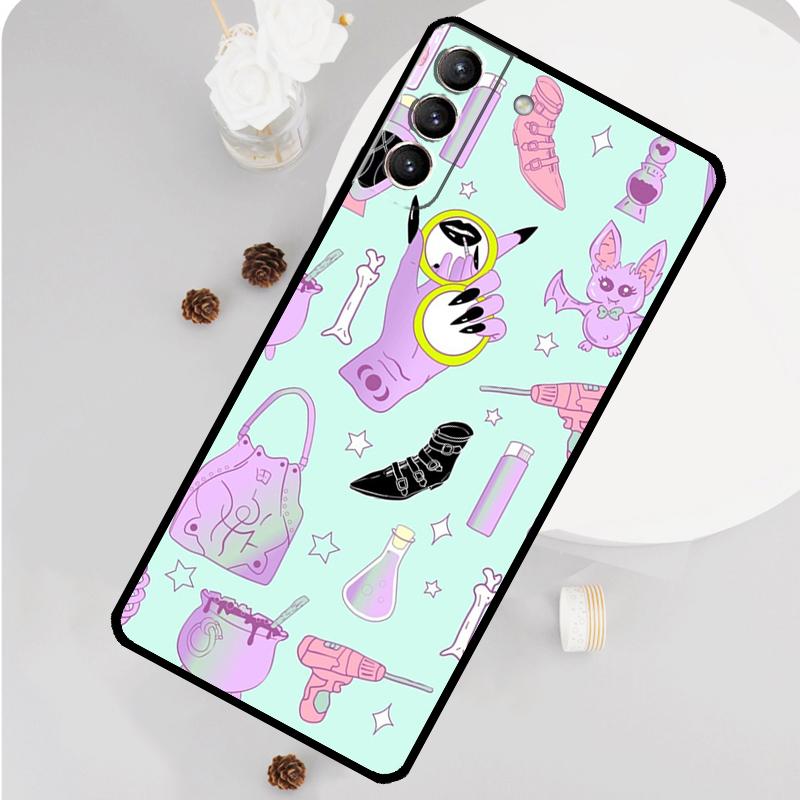 Девичий Пастельный Ведьминский Гот-Узор Чехол для Телефона Для Samsung Galaxy S25 S26 Ultra S20 S21 S22 S23 S24 S10 Plus S25 FE Чехол