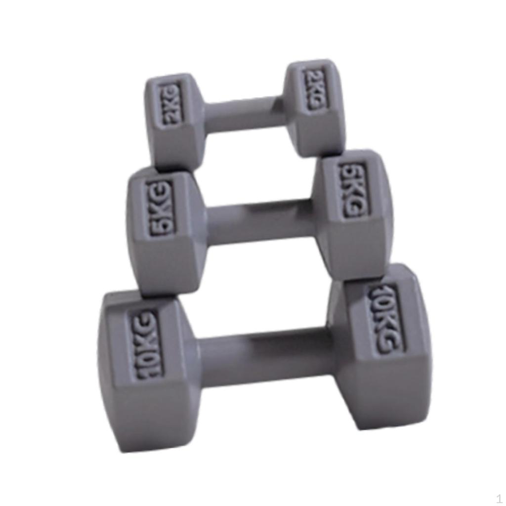 3 Pieces ,Miniature Kettle Bell, Miniature Barbell,Micro Landscape Decor, DIY, Lovely Mini Dumbbells