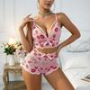 New Lace Erotic Underwear Print Sexy Temptation Passion Underwear Shorts Mesh Suit Female Summer