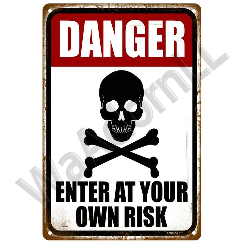 Retro Caution Metal Sign for Bar Pub Garage Vintage Russian Warning Decor for Home Walls