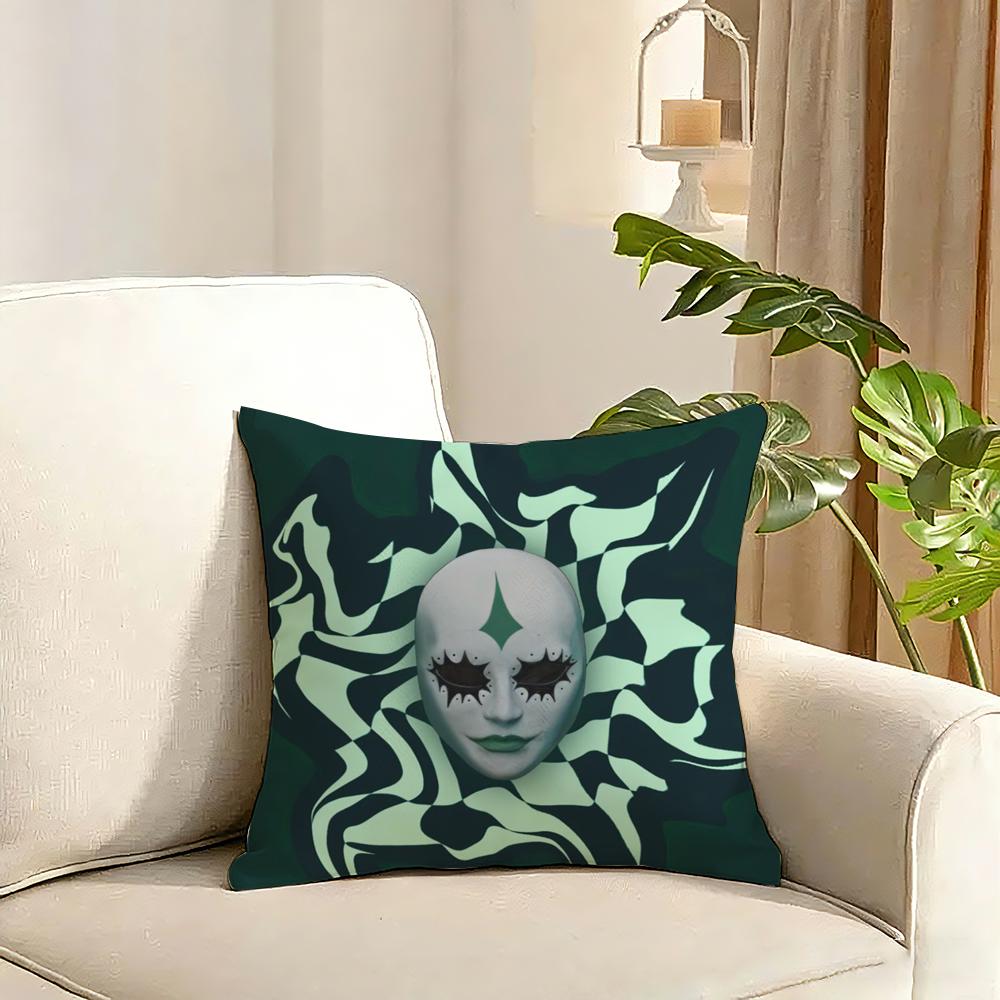 AAurora Aksnes Singer Cushion Cover Reversible Plush Pillow Cover Soft Fluffy Home Decor for Sofa Bedroom