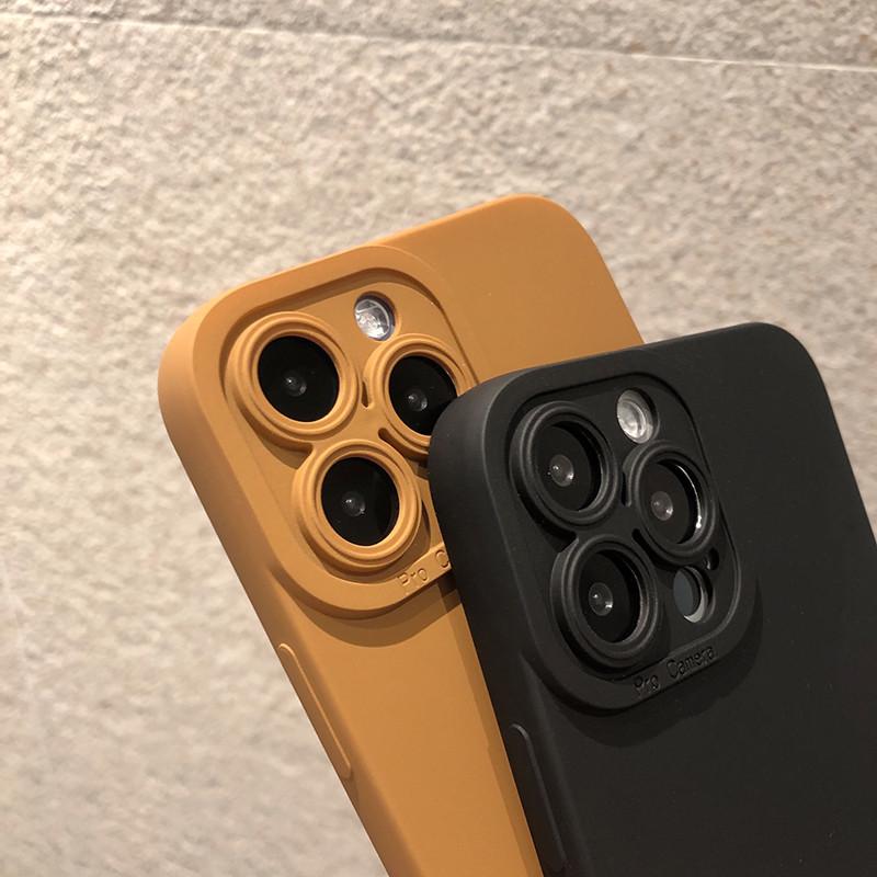 Matte Silicone Soft Phone Case For For Iphone16 13 14 1 12 11 Pro Max XR X XS 8 7 Plus Camera Lens Portector Back Cover