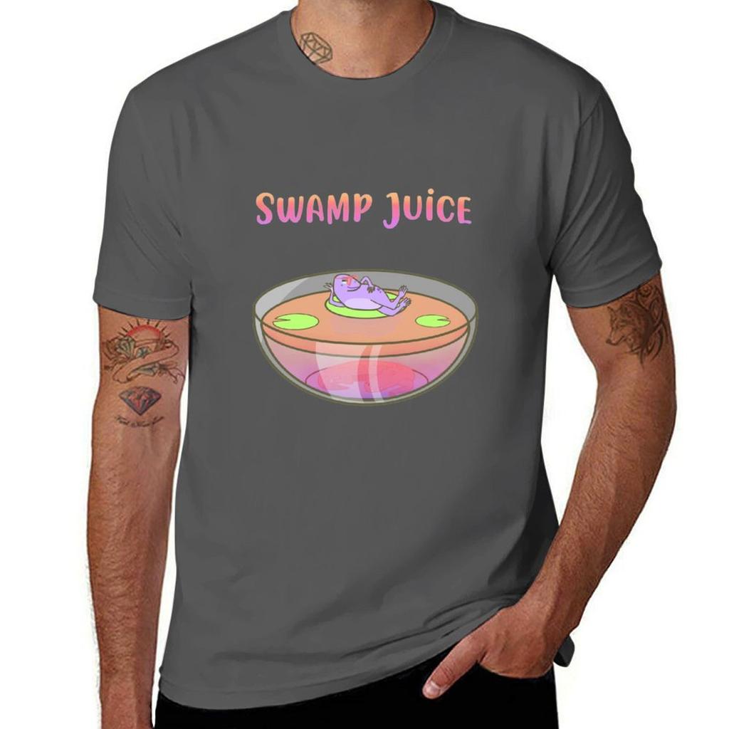 Swamp Juice T-Shirt Anime T Shirts Oversize Black Cotton T-shirt Plain for Man Package Funny T Shirts Dark Humor T-Shirt