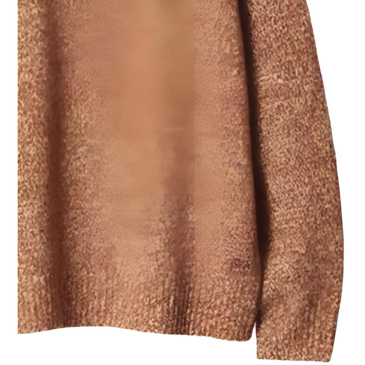 Uniqlo Коллаборация Jw Anderson Осень/Зима 23 Круглый вырез Пуловер Меланж Длинный рукав Вязаный свитер Унисекс свитер Коричневый 461070-26