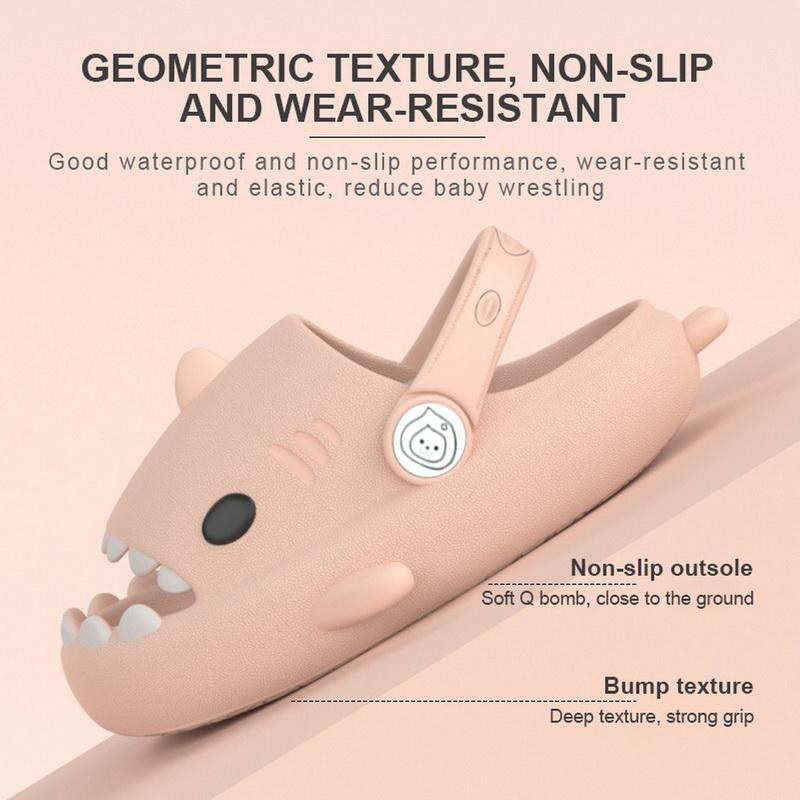 Обновленные летние детские тапочки на толстой подошве 4 см, тапочки Eva Shark, нескользящие детские сандалии с мягкой подошвой, детские шлепанцы в виде акулы, домашние шлепанцы