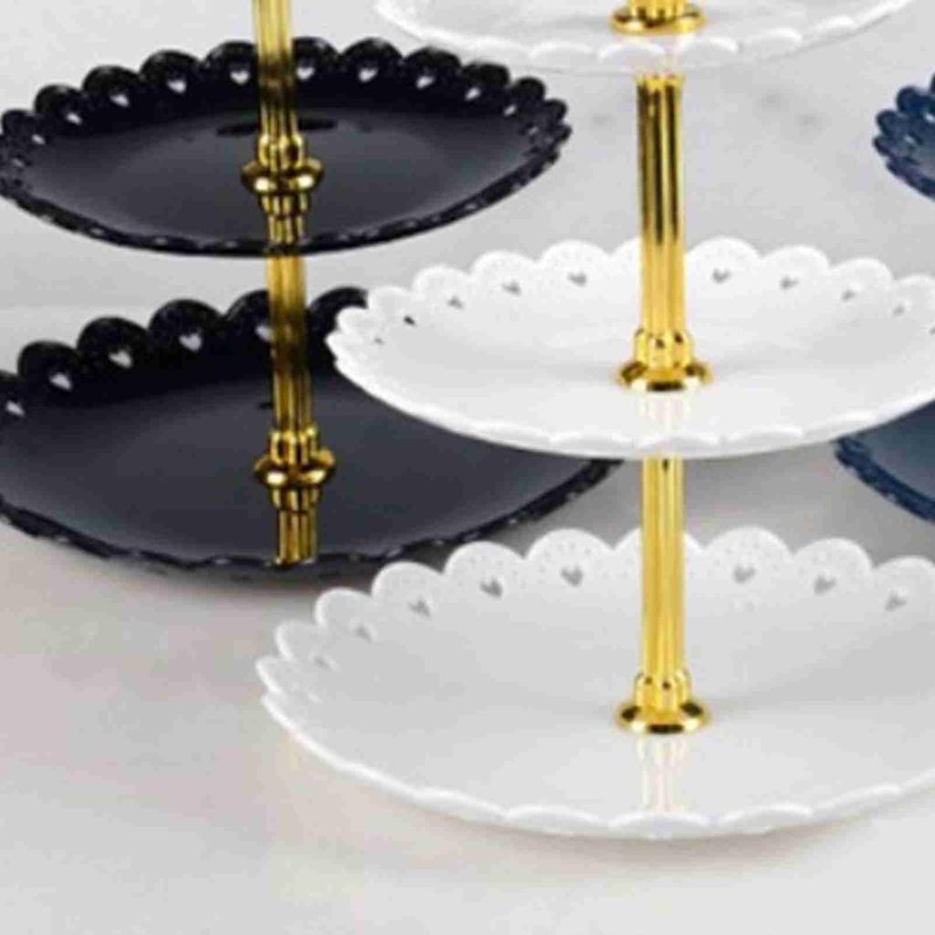 3-х уровневая подставка для десертного подноса, роскошная пластиковая фруктовая тарелка, стойка для торта для гостиной, свадьбы C