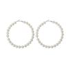 Lucky Jewelry Elegant Lady Faux Pearl Big Circle Dangle Hoop Earrings Statement Gift