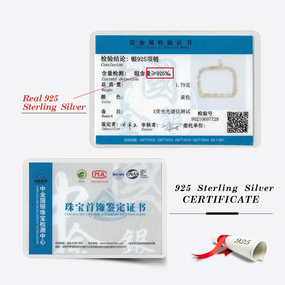 Jewellery S925 Sterling Silver Necklace European and American Adjustable 14K Gold Plain Chain