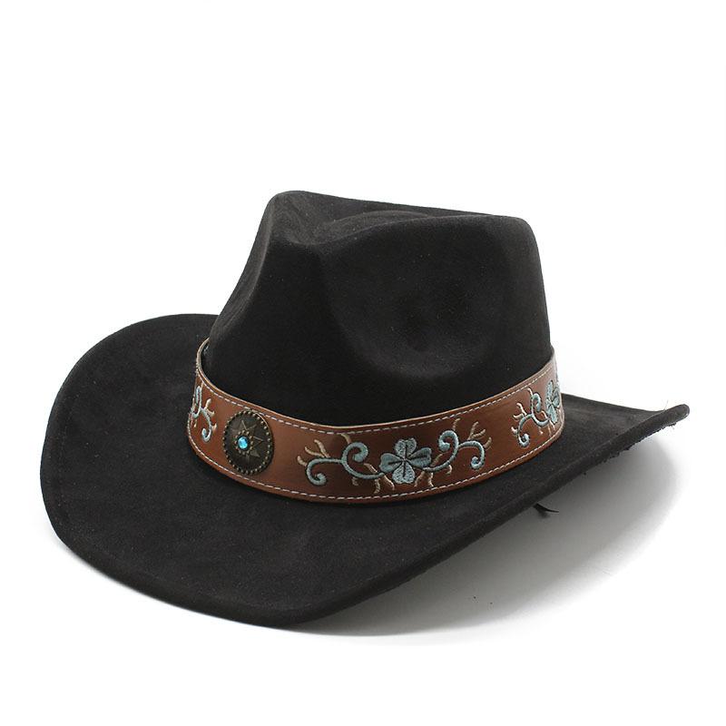Autumn And Winter Suede Top Hat Minority Style Fashion Hat Men And Women Couple Hat Western Cowboy Jazz