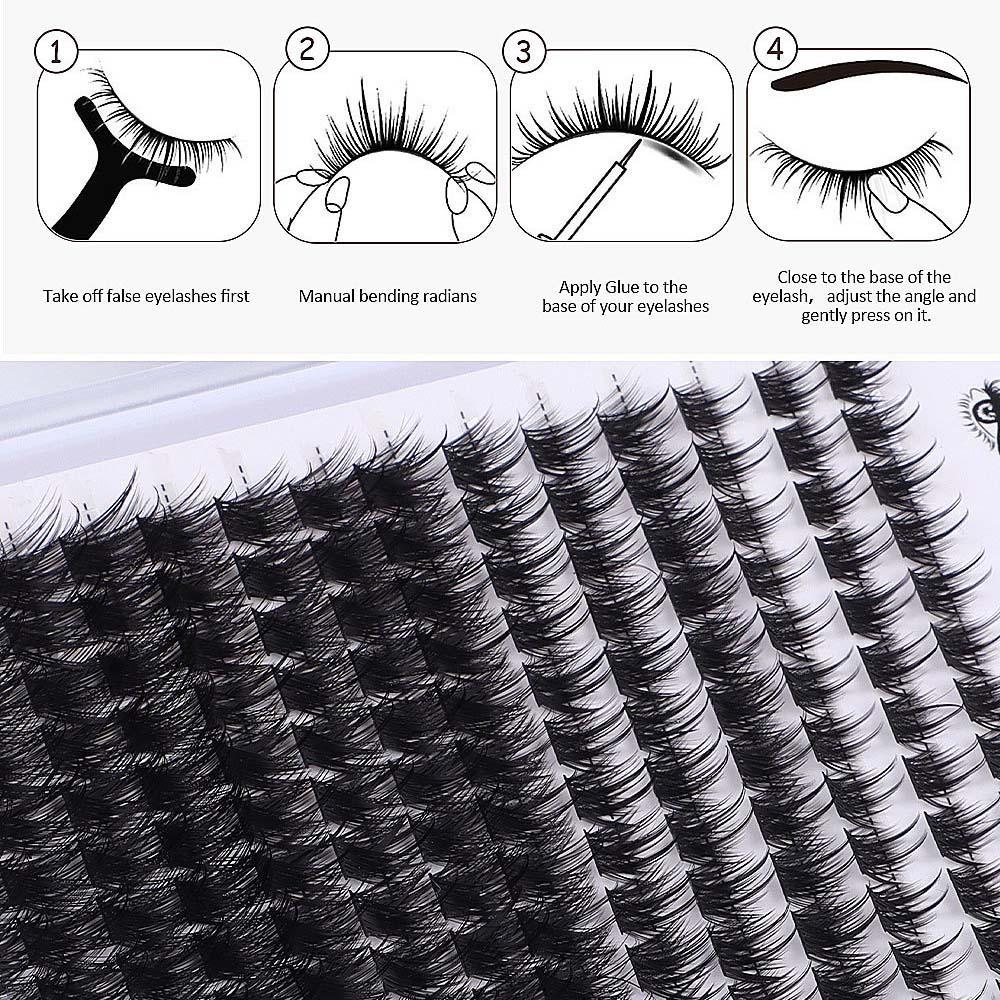 10-16mm Individual Cluster Eyelashes Long Lasting Lashes Extension  Stage Performance