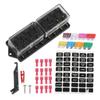 4-12 Way Fuses Block Box Holder with Standard Circuit 12V-32V for Automotive Truck Boat Marine