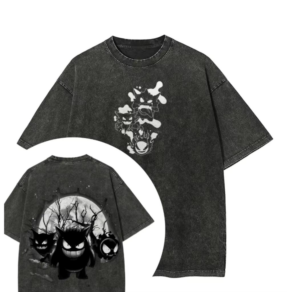 Pokemon The Starters Abbey Road Parody Ink wash style Graphic Print T-Shirt Men women Summer new tee Vintage Washed Oversized harajuku Y2K fashion top