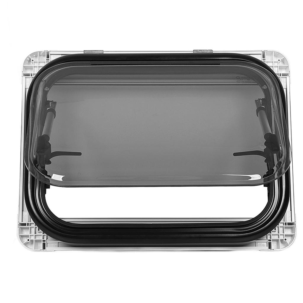 550x400mm RV Push Out Window Rounded Acrylic Insulating Glass Double Layer UV Proof with Insect Net 