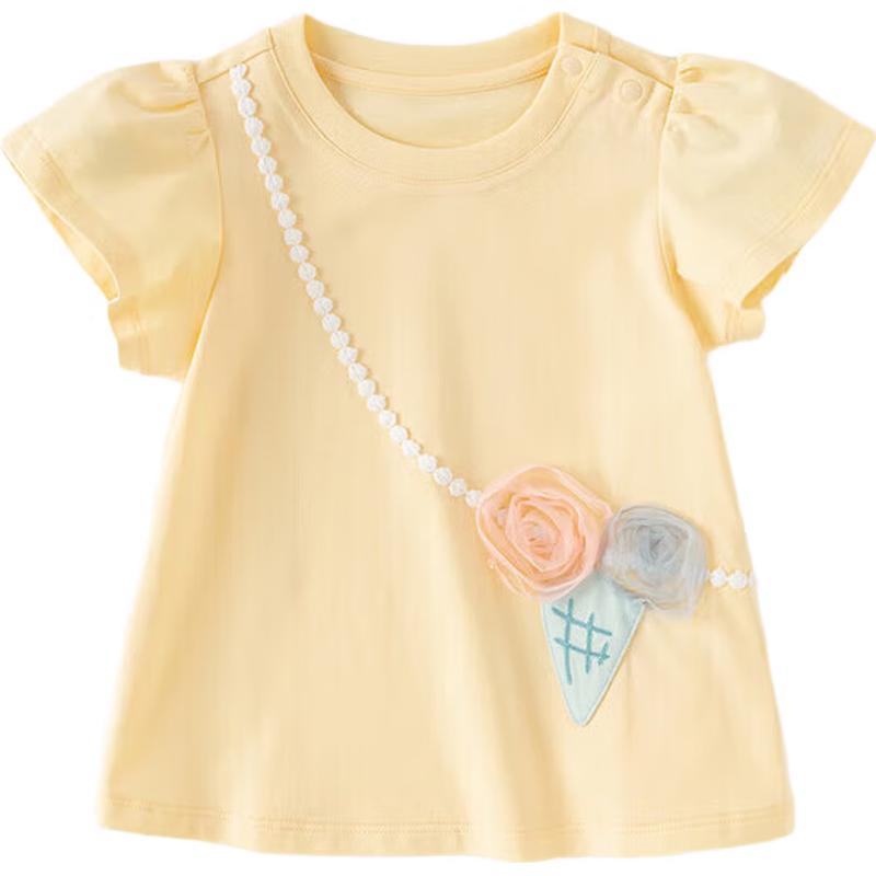 David Bella Girls' Puff Sleeve Short Sleeve T-shirt