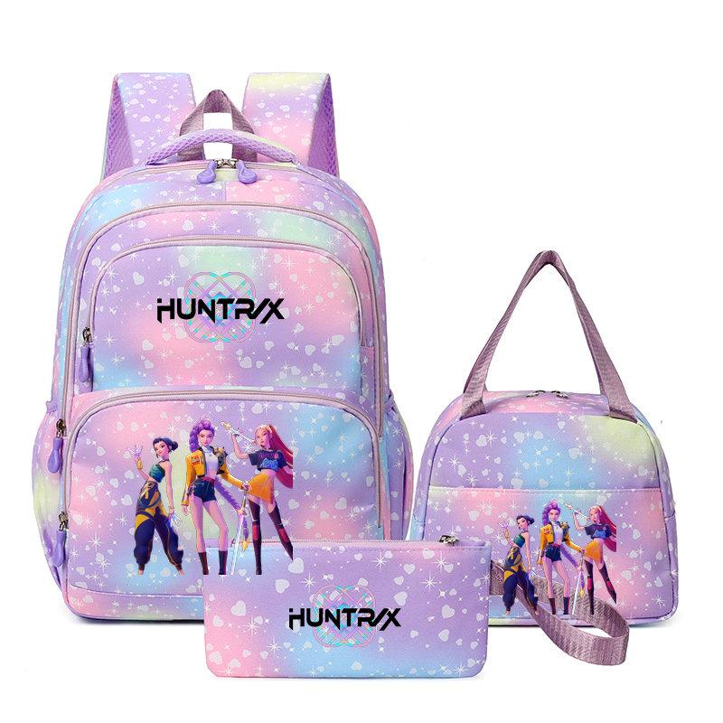 3Pcs/Sets Mochila Backpack Colorful Schoolbag Pencil Case Lunch Bag for Students School Bags Pen Bags