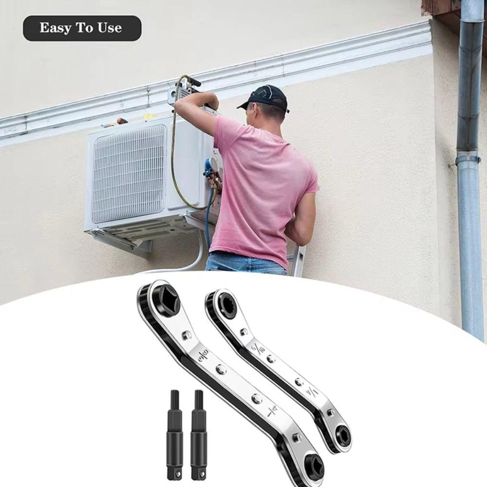 Эффективный гаечный ключ для клапанов кондиционера Профессиональный сервисный гаечный ключ Инструмент Трещоточный ключ Инструмент для ремонта