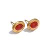 Yhpup 2026 Stainless Steel France Stud Earrings Natural Stone Agate Tiger Dainty Fashion Gift Jewelry Recommend