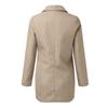 Women Solid Open Front Pockets Cardigan Formal Suit Long Sleeve Blouse Coat