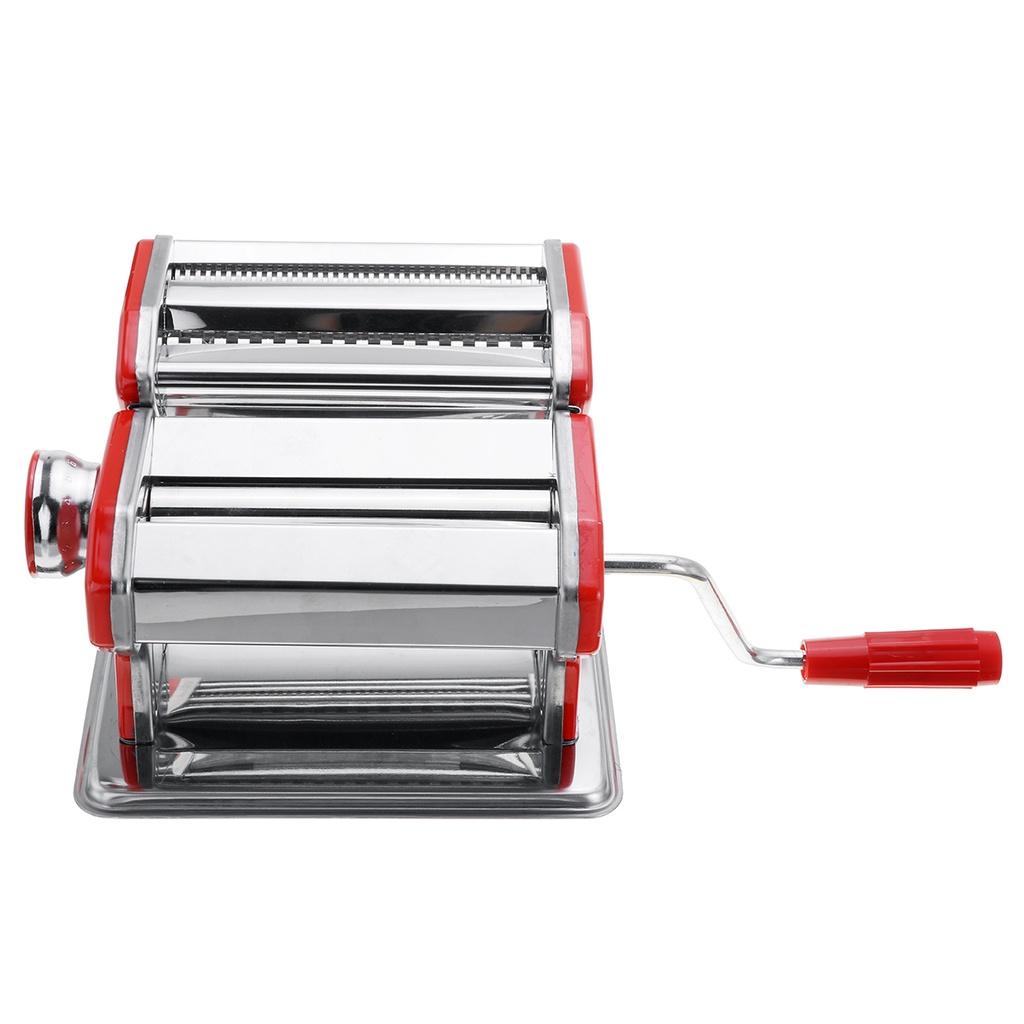 Stainless Red Noodle Maker Steel Pasta Machine Lasagne Spaghetti Tagliatelle Ravioli Dumpling Maker Machine with Two Cutter