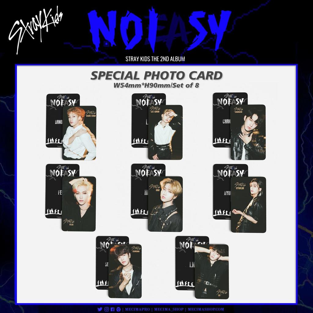 SKZOO's same style men's group po card for the new album "NOEASY" featuring celebrity merchandise cards