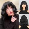 Synthetic Curly Wavy Wigs With Bangs Natural Looking Fiber Hair Extension Wigs For Women Daily Party Cosplay