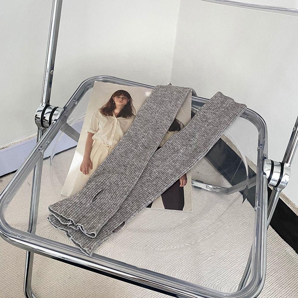 Solid Color Winter Gloves Female Arm Warmers Knitted Arm Warmers Wool Sleeve Cuff Long Gloves
