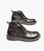 Men's Spring Leather Round-Toe Boots, Comfortable Wear-Resistant High-Top Shoes, Versatile British-Style Large-Size Mid-Top Martin Boots.